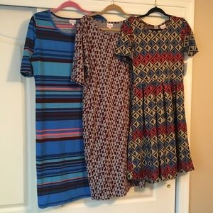 GEO PRINT BUNDLE of LuLaRoe dresses size L/2XL